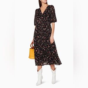 GANNI Black Elm Georgette Dress